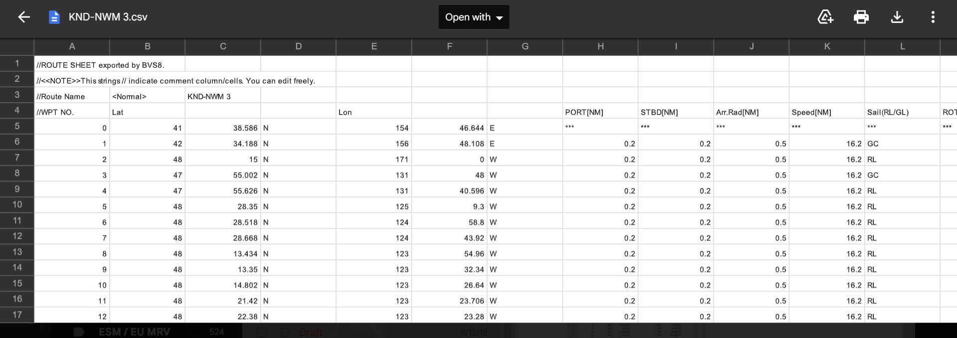 BVS csv format sample