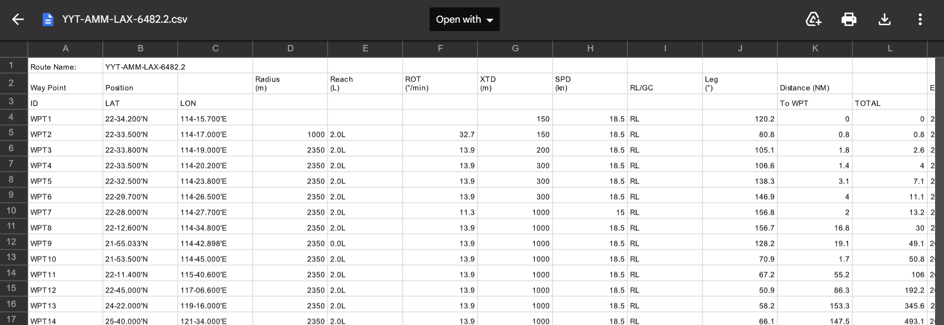 Not JRC csv format sample